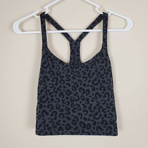 Abercrombie & Fitch Black Animal Print Racerback Cropped Tank Size Small Juniors